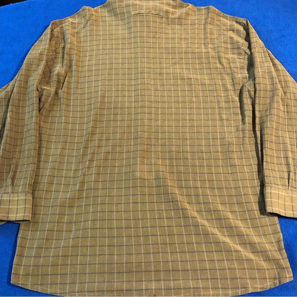 Men’s Signum Green Checkered Button Down Long Sleeve Pocket Cotton Size Medium - Picture 7 of 11